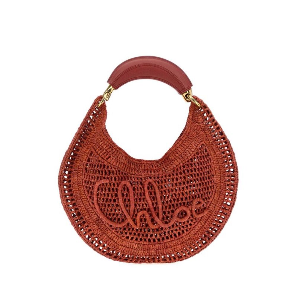 Chloe Women Red Raffia Banana Handbag